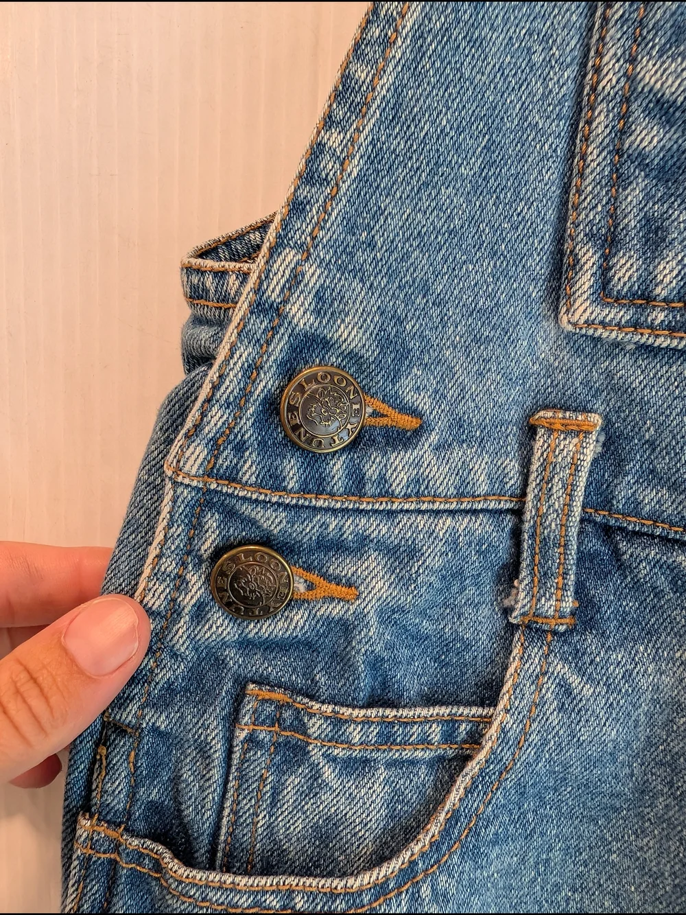 LOONEY TUNES Kids Blue Denim Overalls with Football Varsity Fun Patches Size 5